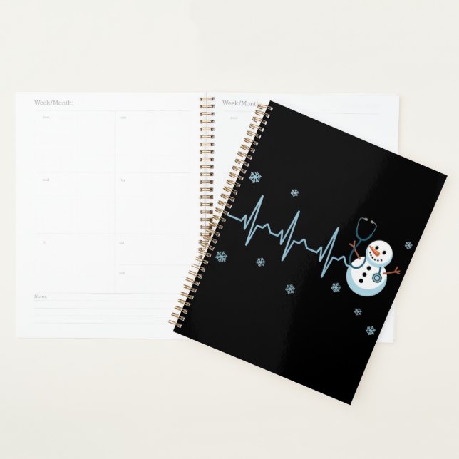 Heartbeat Nurse Snowman Weihnachten Planer (Anzeige)