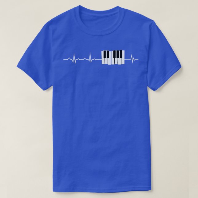 Heartbeat Piano Keyboard Piano Grand Pianist  T-Shirt (Design vorne)