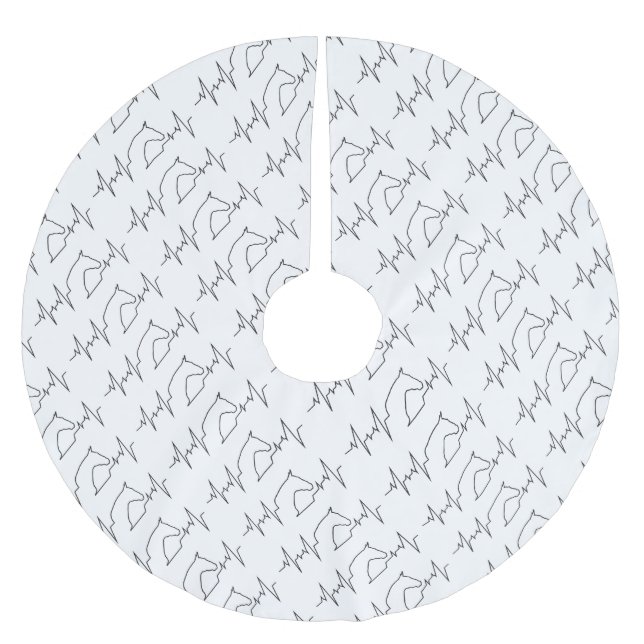 Heartbeat Polyester Weihnachtsbaumdecke (Vorderseite)