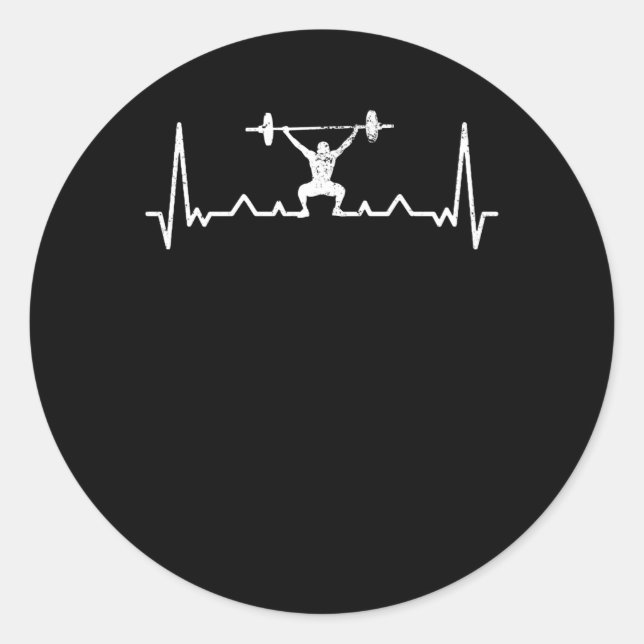 Heartbeat PowerHeft Sprichwort Geschenk Retro Runder Aufkleber (Vorderseite)