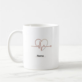 Heartbeat Pulse Love Minimalist  Kaffeetasse