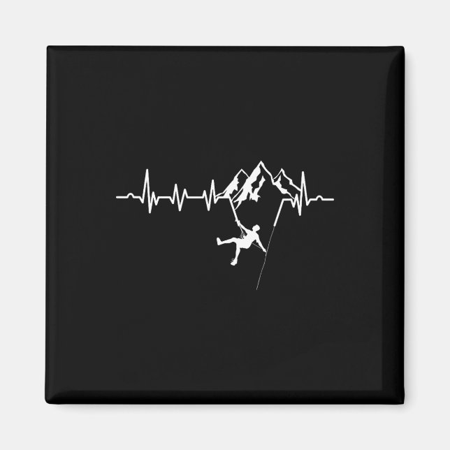 Heartbeat Rock Klettern Bouldern Bergsteigen  Magnet (Vorne)