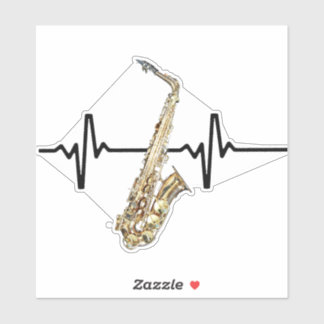 Heartbeat Saxophon Aufkleber
