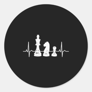 Heartbeat Schach - König Springer Bauer Schachfigu Runder Aufkleber