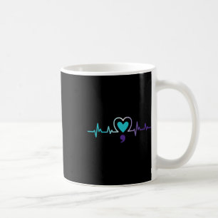 Heartbeat Semicolon Suicide Prevention Mental Awar Kaffeetasse