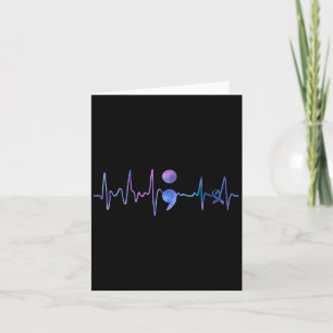 Heartbeat Semicolon Suizidprävention Bewusstsein Karte