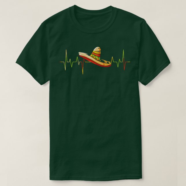 Heartbeat Sombrero Heartbeat Mexico Cinco  T-Shirt (Design vorne)