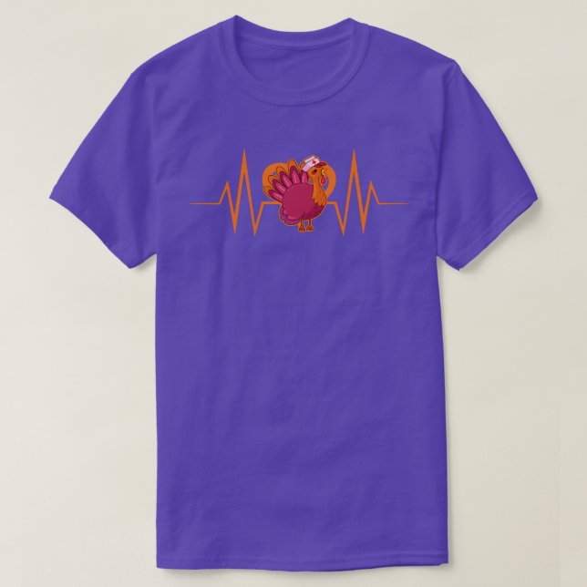 Heartbeat Turkey Nurse Erntedank Scrub Top Fall (Design vorne)