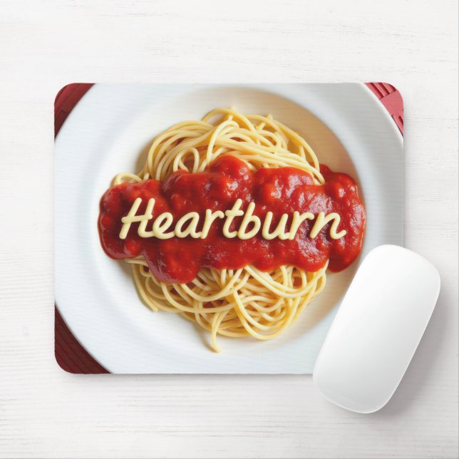 Heartburn Spaghetti Dinner Mousepad (Mit Mouse)