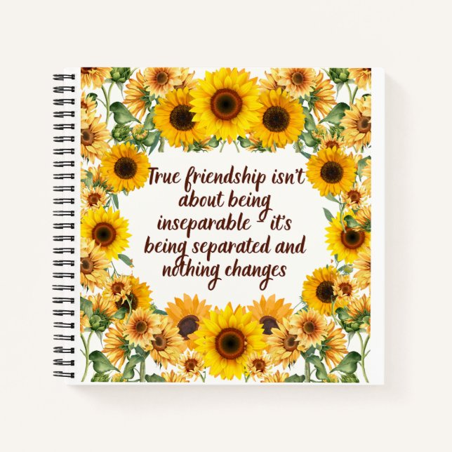 Heartfelt Bestie Quote Spiral Notebook Notizbuch (Vorderseite)