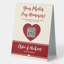 Heartfelt Blooms Hochzeiten Foto Sharing QR Code Tischaufsteller