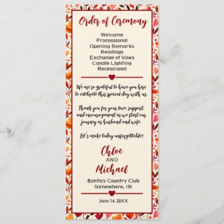 Heartfelt Blooms Hochzeitsprogramm Programm