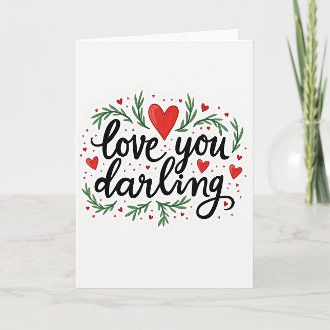 Heartfelt Botanical Love Card Karte (Vorderseite)