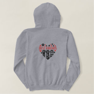 Heartfelt Cat Lover Stickerei Design mit Paw Bestickter Hoodie