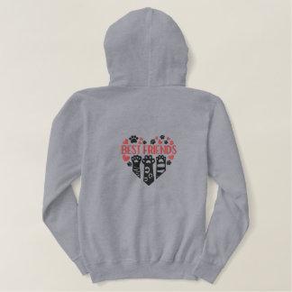 Heartfelt Cat Lover Stickerei Design mit Paw Bestickter Hoodie