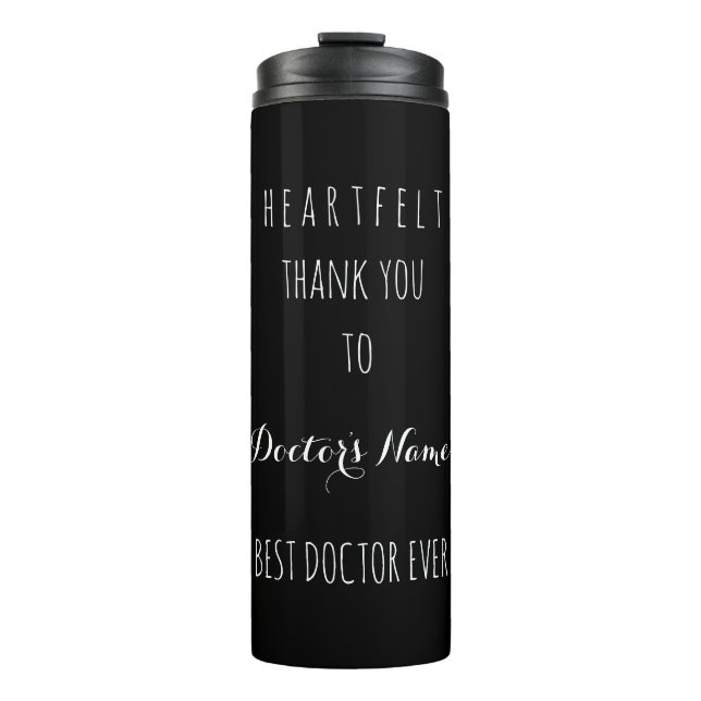 Heartfelt danke bester Doktor Schwarz-weißer Ever Thermosbecher (Vorderseite)
