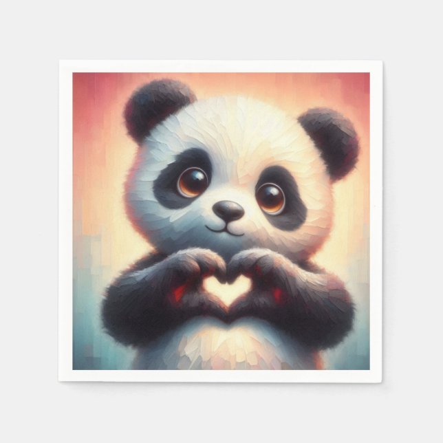 Heartfelt Panda Serviette (Vorderseite)