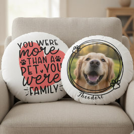 Heartfelt Pet Memorial Photo – Loving Remembrance Rundes Kissen