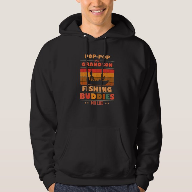 Heartfelt POP-POP Grandson Buddies For Life Fishin Hoodie (Vorderseite)