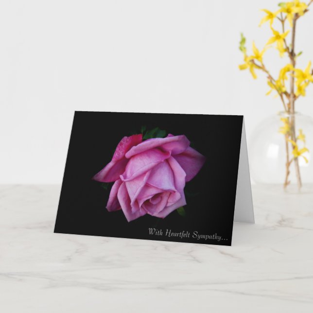 Heartfelt Sympathy Rose Card - Silver Grace Karte (Gelbe Blume)