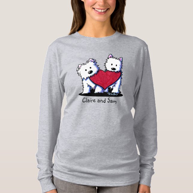 Heartfelt Westie Terrier T-Shirt (Vorderseite)