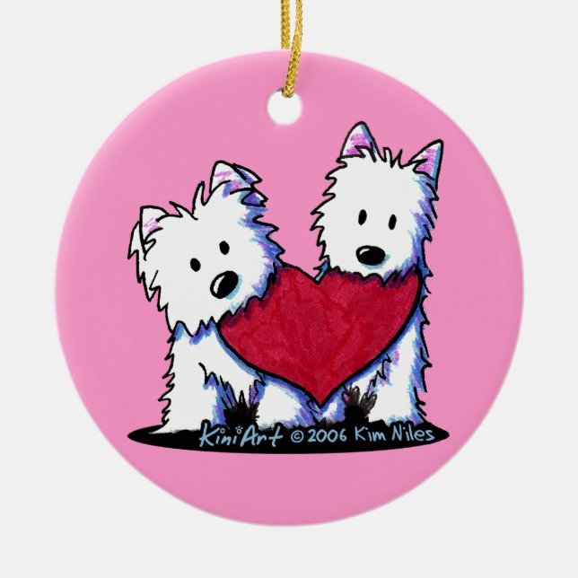 Heartfelt Westies Ornament (Vorne)