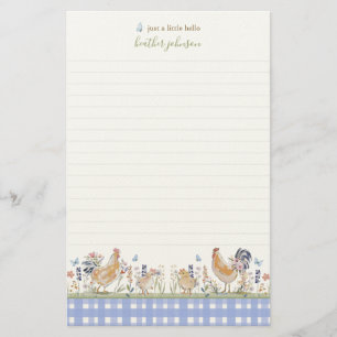 Hearthlight Notes Frühling Weiche Wiese Gingham Briefpapier