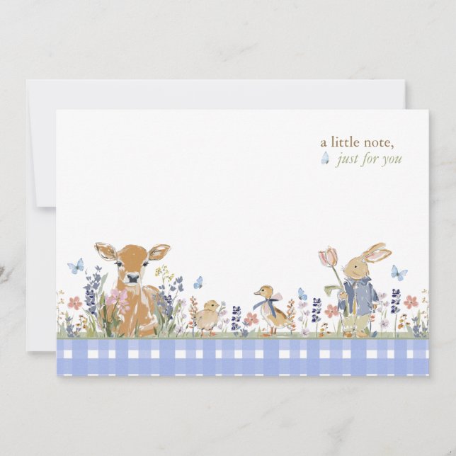 Hearthlight Notes Frühling Weiche Wiesen Gingham Mitteilungskarte (Vorderseite)