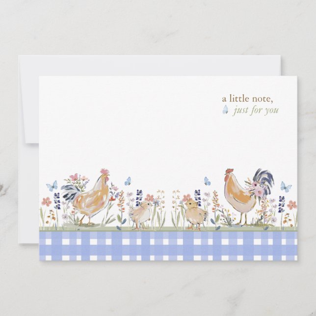Hearthlight Notes Spring Soft Meadow Gingham Mitteilungskarte (Vorderseite)