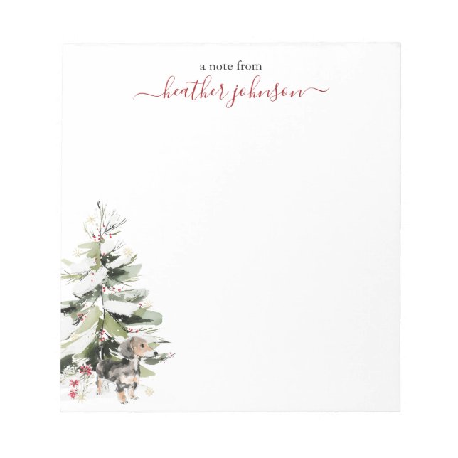 Hearthlight Notes Winter Cozy Dog Personalized Notizblock (Vorderseite)