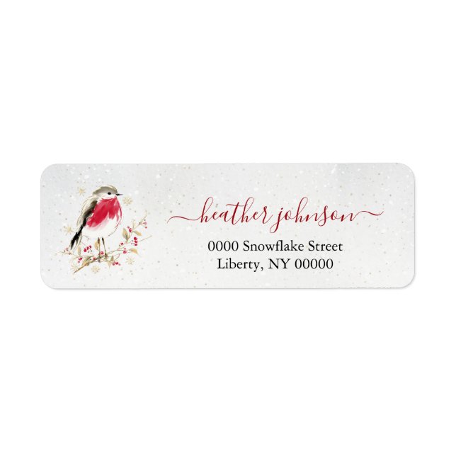 Hearthlight Notes Winter Robin Bird Personalized (Vorne)