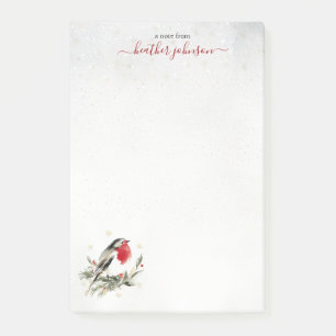 Hearthlight Notes Winter Robin Vogel Personalisier Post-it Klebezettel