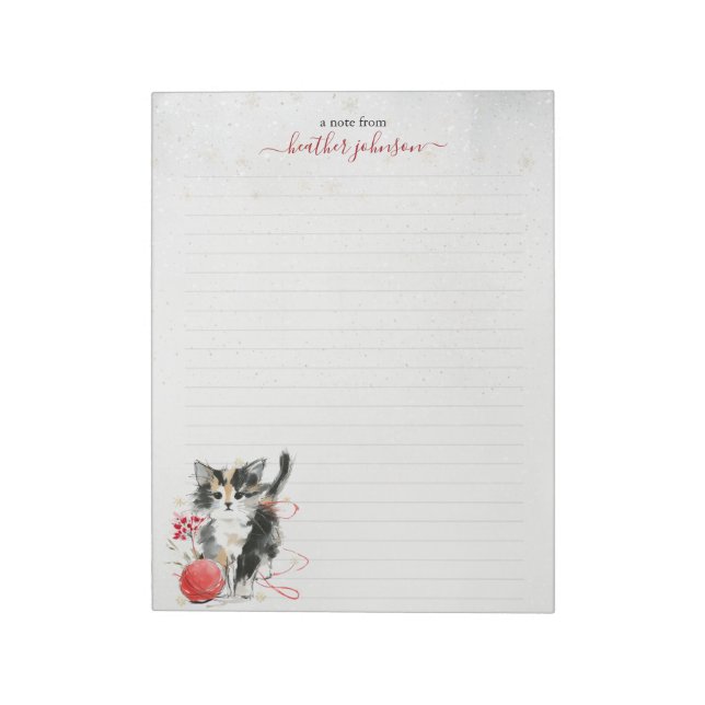 Hearthlight-Notizen Winter Cozy Kitten Personalisi Notizblock (Rotiert)