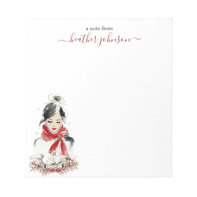 Hearthlight Notizen Winter Cozy Kitten Personalisi Notizblock (Vorderseite)