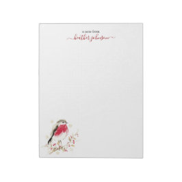 Hearthlight-Notizen Winter-Rotkehlchen-Vogel Perso Notizblock