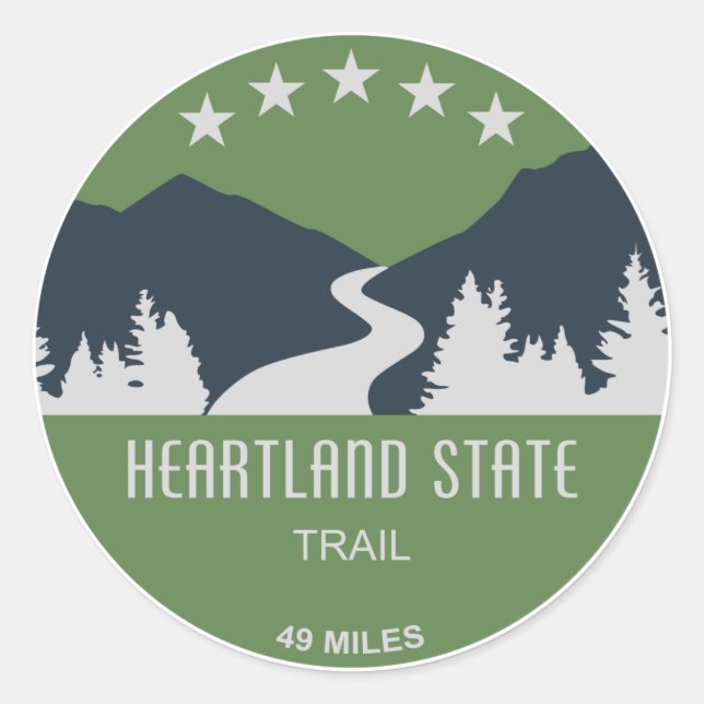 Heartland Staat Trail Runder Aufkleber (Vorderseite)
