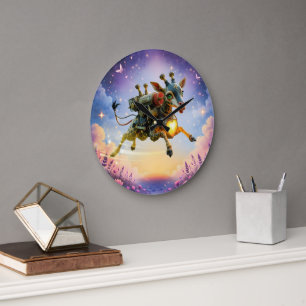 Heartlight-Reisender der mondbeschienenen Himmel. Große Wanduhr