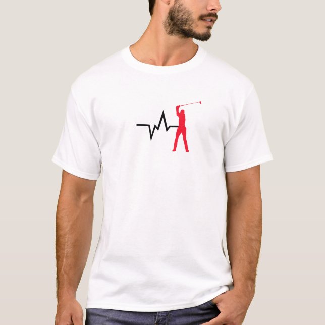 Heartline Sports Golf Swing Golfspielen Liebe Herz T-Shirt (Vorderseite)