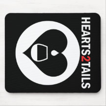 Hearts2Tails weiße grafische Mausunterlage