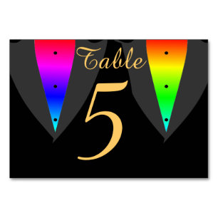Hearts Aglow mit Stolz Gay Wedding Table Card Tischnummer