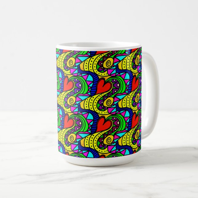 Hearts Alive Kaffeetasse (VorderseiteRechts)