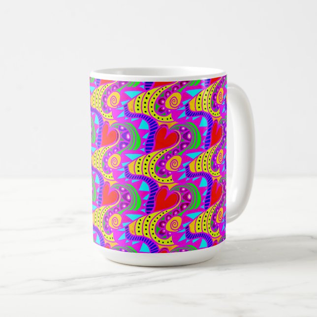Hearts Alive Kaffeetasse (VorderseiteRechts)