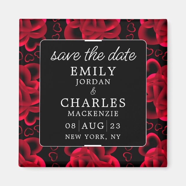 Hearts Alots Elegante Wedding Magnet (Vorne)