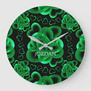 Hearts Alots Pattern Große Wanduhr