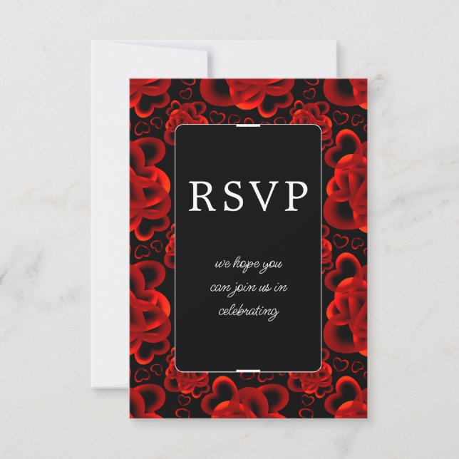 Hearts Alots RSVP Card Dankeskarte (Vorderseite)
