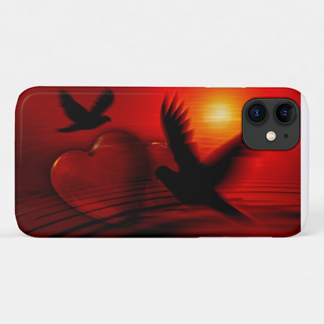 Hearts and Doves Case-Mate iPhone Hülle (Rückseite (Horizontal))