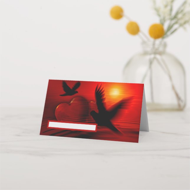 Hearts and Doves Platzkarte (Vorderseite)