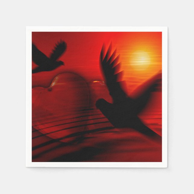 Hearts and Doves Serviette (Vorderseite)