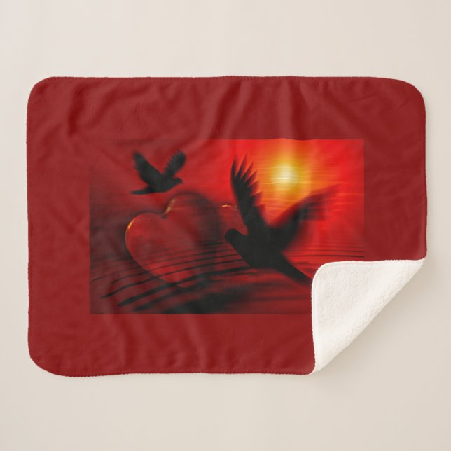 Hearts and Doves Sherpadecke (Vorderseite (Horizontal))