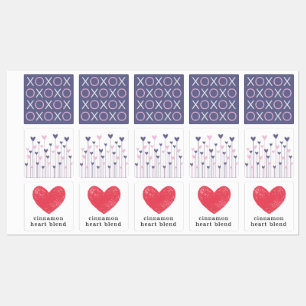 Hearts and Kisses Essential Oil Roller Flasche Etiketten